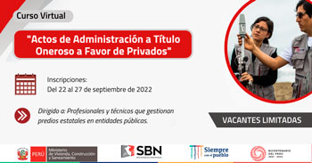 (Curso Virtual Gratuito) SBN: Actos de administración a título oneroso a favor de privados