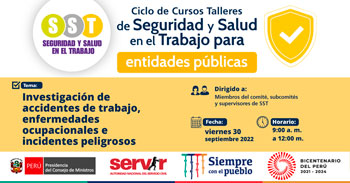 (Conferencia Virtual Gratuita) SERVIR: Investigación de accidente de trabajo, enfermedades e incidentes peligrosos