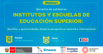 (Webinar Gratuito) SINEACE: Garantía de gestión de calidad en institutos y escuelas de educación superior