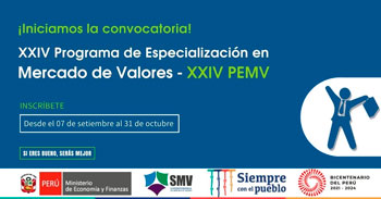 SMV lanza convocatoria para XXIV Programa de Especialización en Mercado de Valores