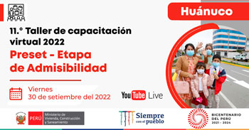 Taller virtual gratuito: Preset - Etapa de admisibilidad