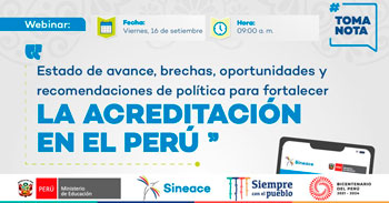 (Webinar Gratuito) SINEACE: Estado de avances de la acreditación en el Perú