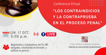 Conferencia virtual gratuita sobre los contraindicios y la contraprueba en el proceso penal