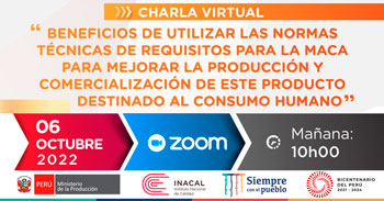 (Charla Gratuita) INACAL: Beneficios de utilizar las normas técnicas para la maca y así mejorar la producción