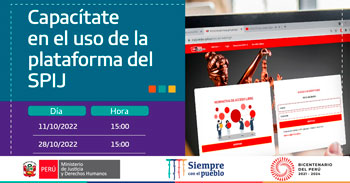 MINJUS te invita a capacitarte de manera virtual en el uso de la plataforma del SPIJ