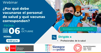 (Webinar Gratuito) MINSA: ¿Por qué debe vacunarse el personal de salud y qué vacunas corresponden?