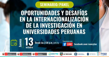 Seminario gratuito sobre oportunidades y desafíos en la internacionalización de investigación en universidades peruanas