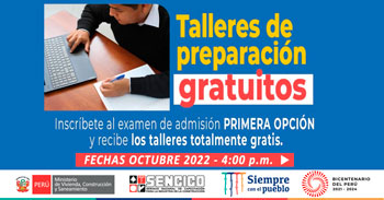 SENCICO ofrece talleres de preparación gratuitos para postulantes inscritos al examen de Primera Opción 2023