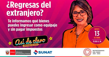 (Conversatorio Virtual Gratuito) SUNAT: ¿Qué bienes puedo ingresar como equipaje si regreso del extranjero?