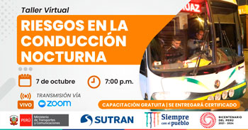 (Taller Virtual Gratuito) SUTRAN: Riesgos en la conducción nocturna