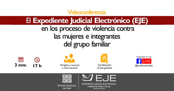 Conferencia gratuita: Expediente judicial electrónico en procesos de violencia las mujeres e integrantes de la familia