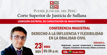 Conferencia virtual gratuita respecto al derecho a la influencia y flexibilidad en la oralidad civil 