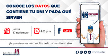 RENIEC te invita a conocer los datos que contiene tu DNI y para qué sirven