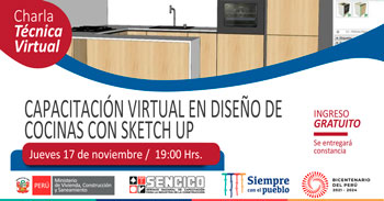(Charla Virtual Gratuita) SENCICO: Capacitación virtual en diseño de cocinas con Sketch Up