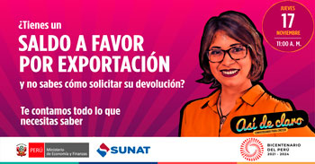 (Conversatorio Gratuito) SUNAT: ¿Tienes un saldo a favor por exportación y no sabes como solicitar su devolución?