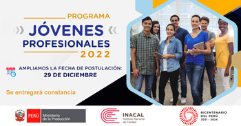 INACAL te invita a participar del Programa Jóvenes Profesionales 2022