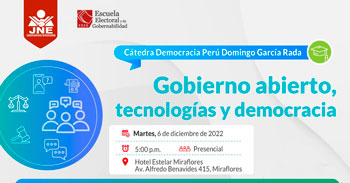 JNE te invita a participar de la cátedra sobre gobierno abierto, tecnologías y democracia