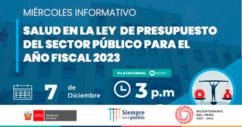 Charla virtual acerca de la salud en la ley de presupuesto del sector público para el año fiscal 2023