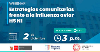 Webinar gratuito respecto a las estrategias comunitarias frente a la influenza aviar H5N1