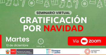 (Seminario Virtual Gratuito) MTPE: Gratificación por navidad