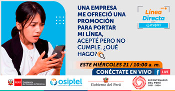 OSIPTEL te invita a conocer que hacer si una empresa operadora no cumple con la promoción que ofreció por portabilidad