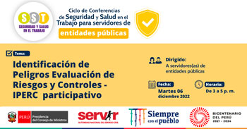 (Conferencia Virtual Gratuita) SERVIR: Identificación de peligros evaluación de riesgos y controles IPERC participativo