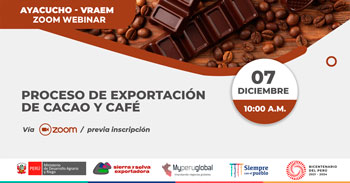 Seminario virtual gratuito sobre el proceso de exportación de cacao y café