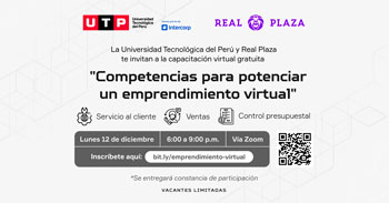  UTP y Real Plaza ofrecerán capacitación para potenciar emprendimientos virtuales