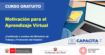 Curso online gratis certificado: Motivación para el aprendizaje virtual (Ministerio de Trabajo)
