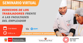 Seminario virtual gratuito respecto a los derechos de los trabajadores frente a las facultades del empleador