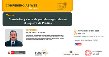 (Conferencia Virtual Gratis) SUNARP: Correlación y cierre de partidas registrales en el registro de predios