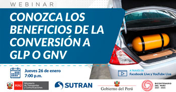 (Webinar Gratuito) SUTRAN: Conozca los beneficios de la conversión a GLP o GNV