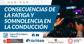(Webinar Gratuito) SUTRAN: Consecuencias de la fatiga y somnolencia en la conducción