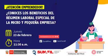 Evento virtual gratuito: ¿Conoces los beneficios del régimen laboral especial de la micro y pequeña empresa?