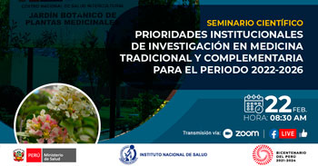 (Seminario Online Gratuito) INS: Prioridades institucionales de investigación en medicina tradicional y complementaria