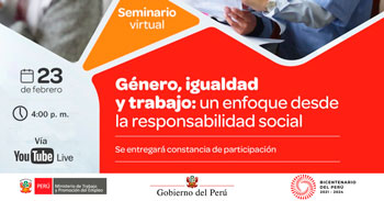 Seminario virtual sobre género, igualdad y trabajo: un enfoque desde la responsabilidad social