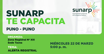 (Charla Virtual Gratuita) SUNARP: Alerta Registral