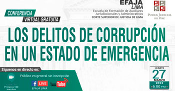 Conferencia virtual gratuita sobre los delitos de corrupción en un estado de emergencia