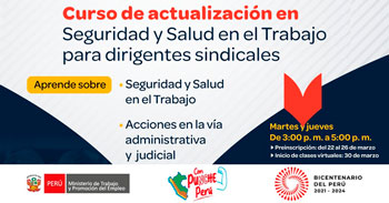Curso de actualización en Seguridad y Salud en el Trabajo de la Escuela Nacional de Estudios Sindicales del MTPE