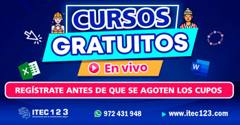  Cursos gratis online de ITEC123 ((Clases en vivo))