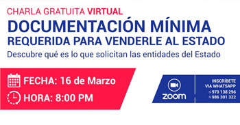 Charla online gratuita respecto a la documentación mínima requerida para venderle al Estado