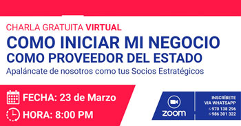 (Charla Virtual Gratuita) Como iniciar mi negocio cómo proveedor del Estado