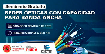 Seminario Virtual Gratuito sobre Redes Ópticas con Capacidad para Banda Ancha