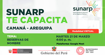 (Charla Virtual Gratuita) SUNARP: Reservas de nombre