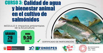 Curso online gratis "Calidad de Agua y Bienestar Animal en el Cultivo de Salmónidos"  del FONDEPES