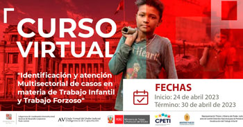 Curso  gratis: Identificación y atención Multisectorial de casos en materia de Trabajo Infantil y Trabajo Forzoso