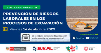 Seminario gratis SUNAFIL: "Prevención de riesgos laborales en los procesos de excavación"
