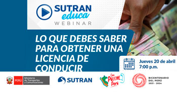 Webinar gratuito Lo que debes saber para obtener una licencia de conducir de la SUTRAN