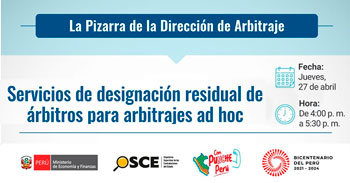 Webinar online gratis "Servicio de designación residual de árbitros para arbitrajes ad hoc" del OSCE