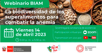 Webinario online gratis "La biodiversidad de los superalimentos para combatir la anemia" del MINAM